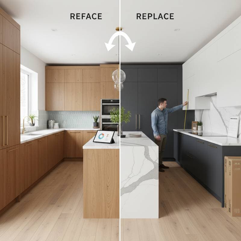 Featured image for Should You Reface or Replace Kitchen Cabinets in 2025?