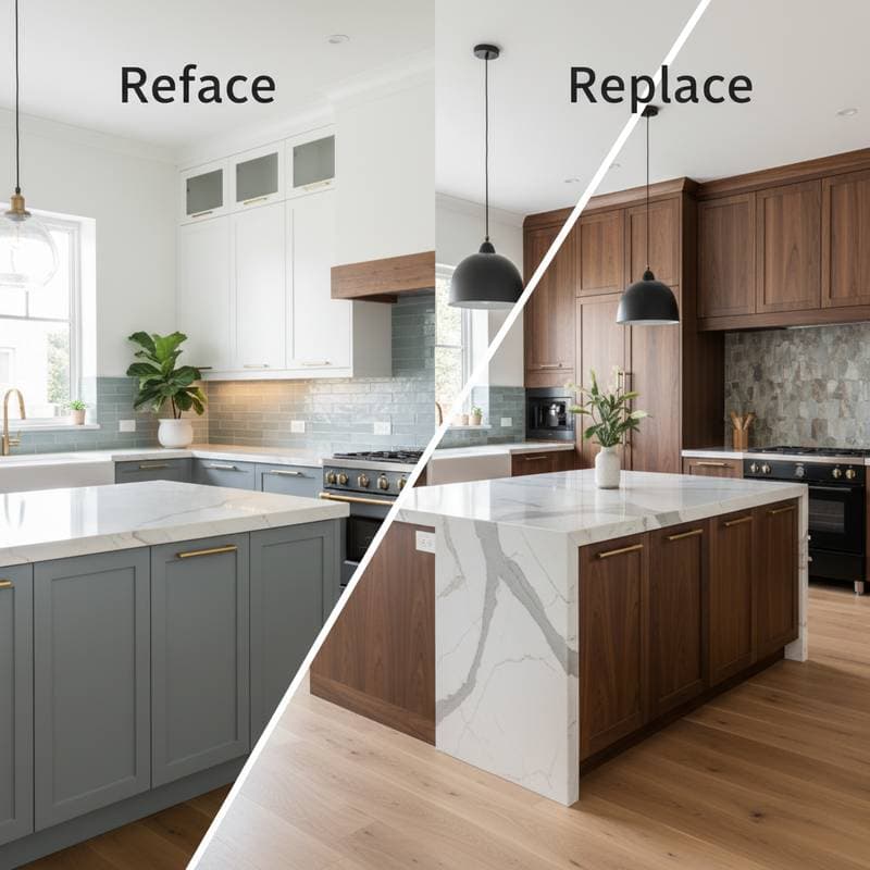 Featured image for Reface or Replace: 2025 Kitchen Cabinet Costs