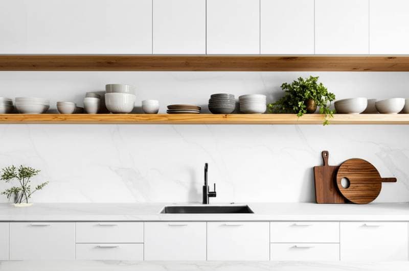 Featured image for Open Shelving Cuts Kitchen Costs While Cabinets Evolve