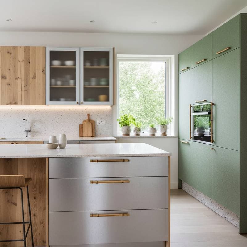 Featured image for Best Recycled Materials for Green Kitchen Cabinets