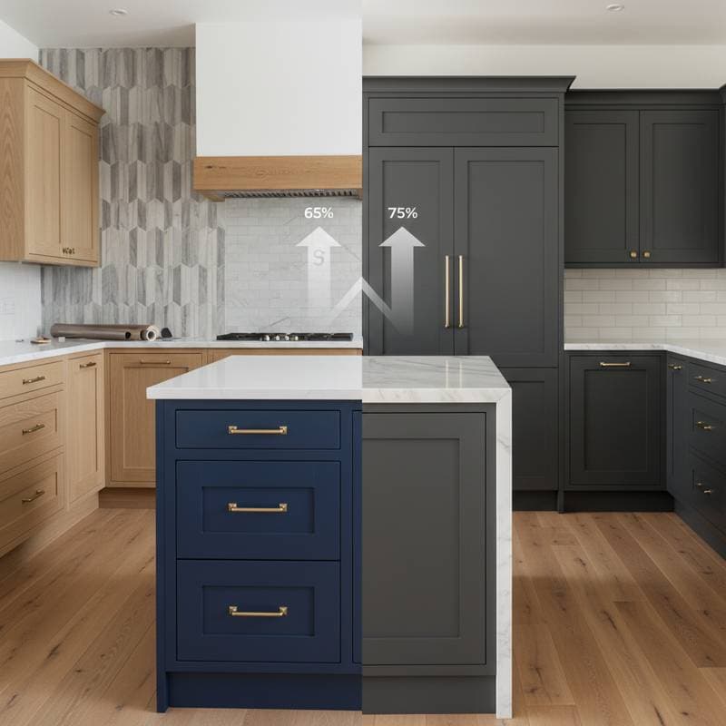 Featured image for Cabinet Refacing Returns 65% vs Replacement's 75% ROI